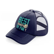 best grandpa by par blue-navy-blue-trucker-hat