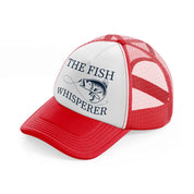 the fish whisperer red and white trucker hat