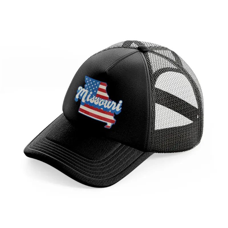 missouri flag-black-trucker-hat