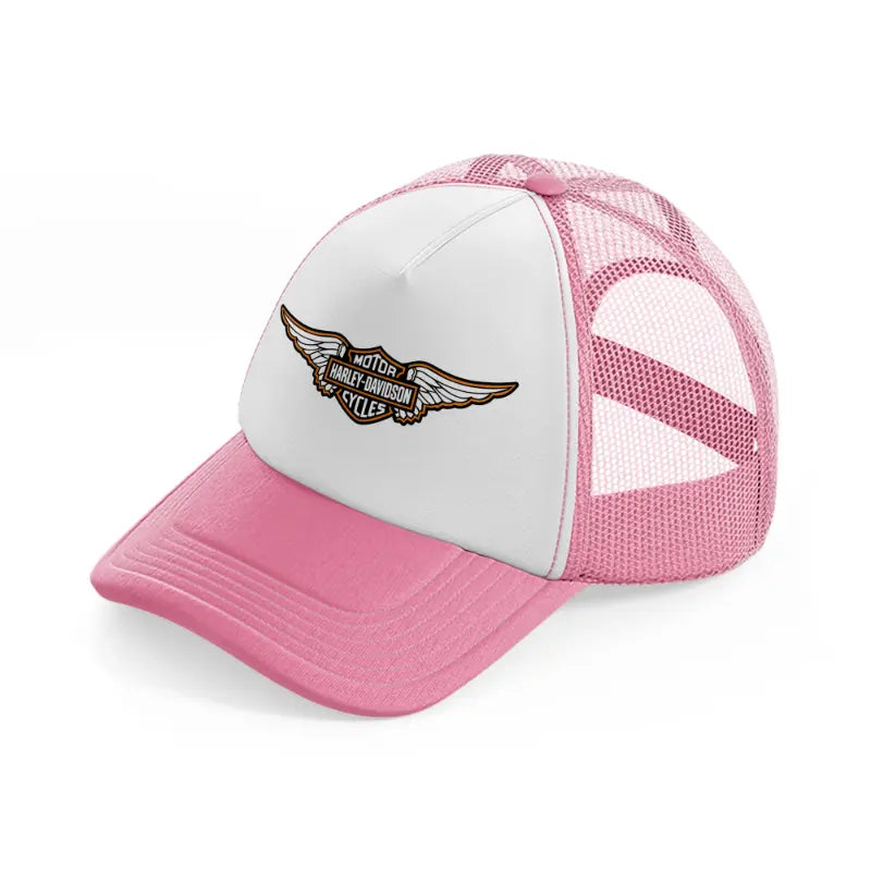 harley-davidson motorcycles wings-pink-and-white-trucker-hat