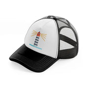 lighthouse-black-and-white-trucker-hat