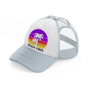 beach vibes retro sun-grey-trucker-hat