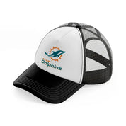 miami dolphins supporter-black-and-white-trucker-hat