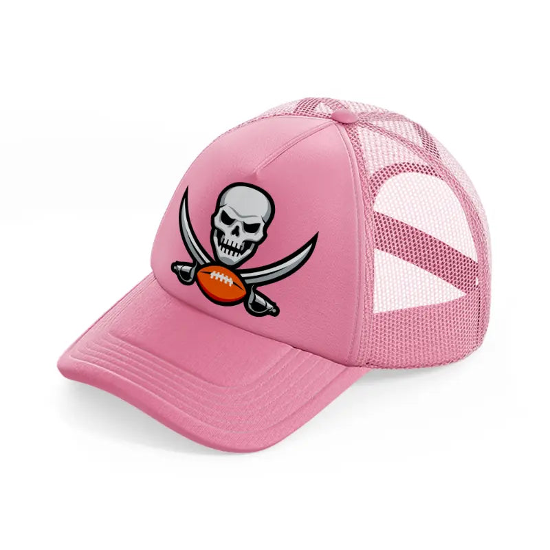 skull football-pink-trucker-hat