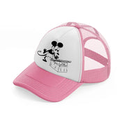 mickey reading-pink-and-white-trucker-hat