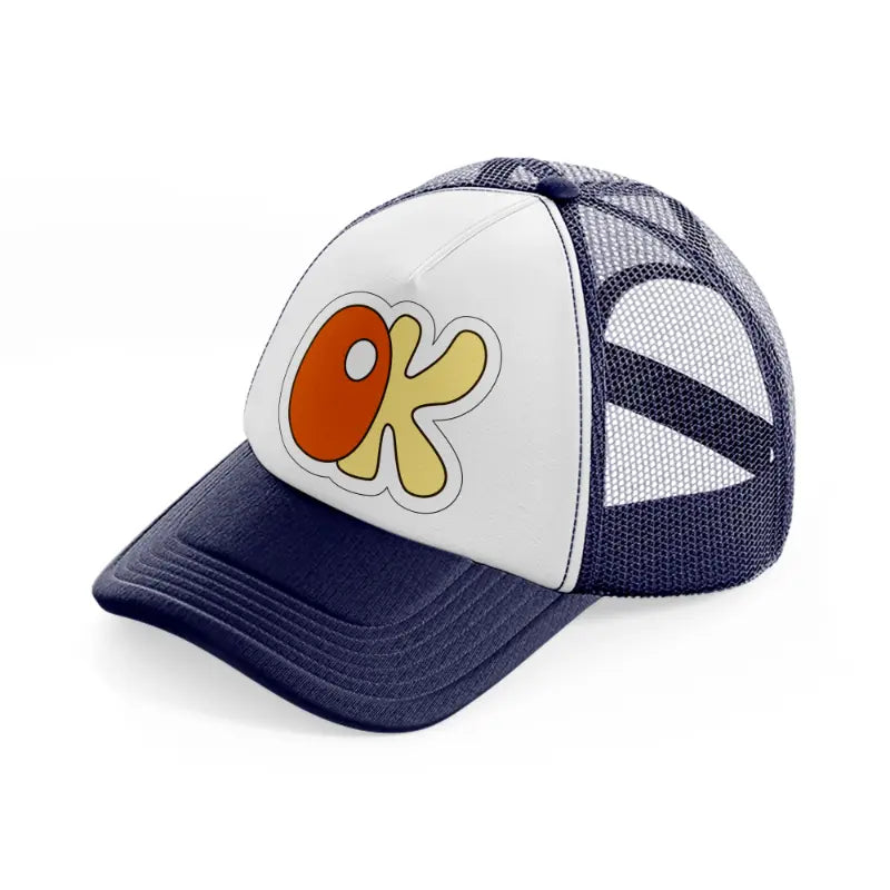 groovysticker 12 navy blue and white trucker hat