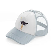 044 ostrich grey trucker hat