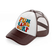 fun sand surf brown trucker hat