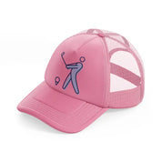 golfer outline pink trucker hat