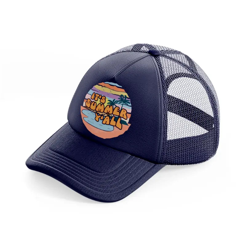 it's summer y'all navy blue trucker hat