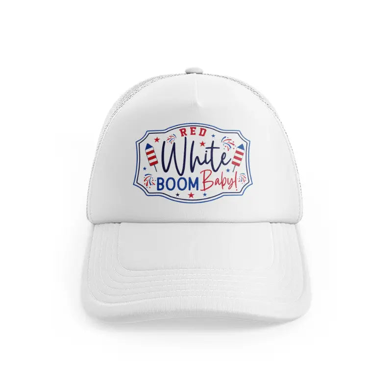 red white boom baby!-01-white-trucker-hat