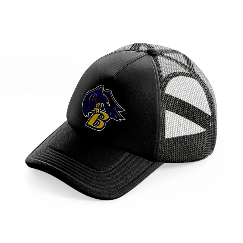 b emblem-black-trucker-hat