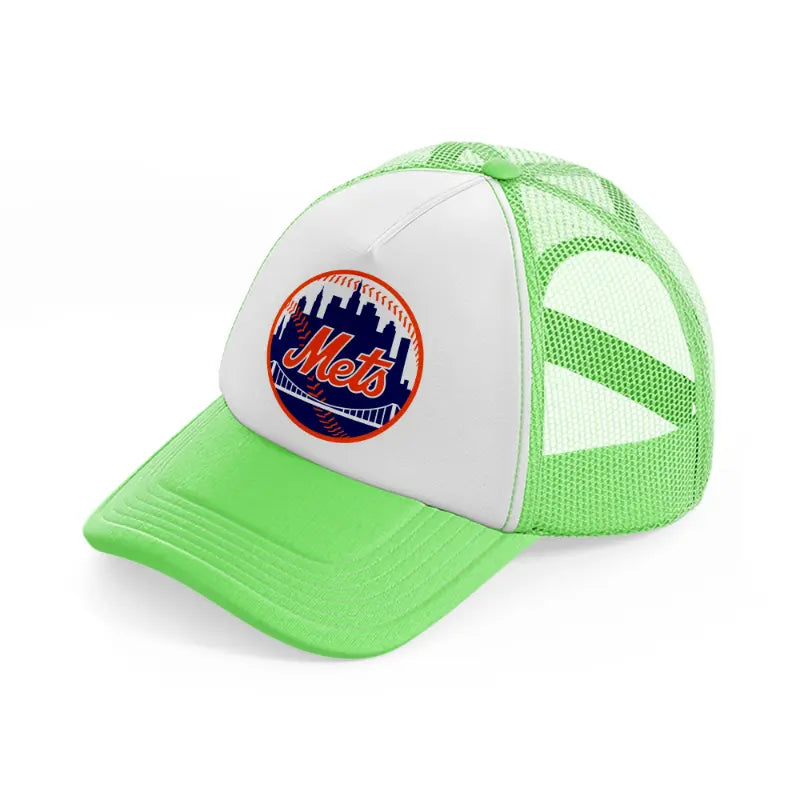 new york mets badge-lime-green-trucker-hat