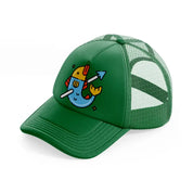 spearfishing sign green trucker hat