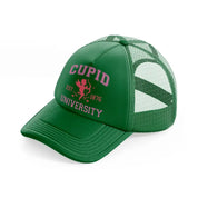 cupid university-green-trucker-hat