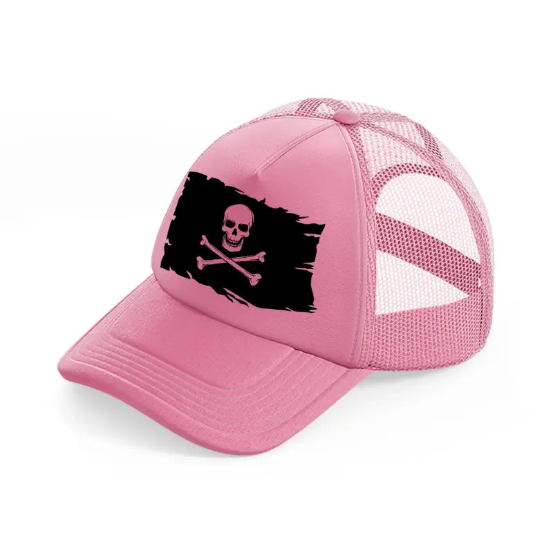 pirate flag-pink-trucker-hat