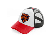 chicago bears emblem-red-and-black-trucker-hat