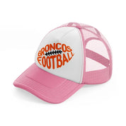 broncos football-pink-and-white-trucker-hat