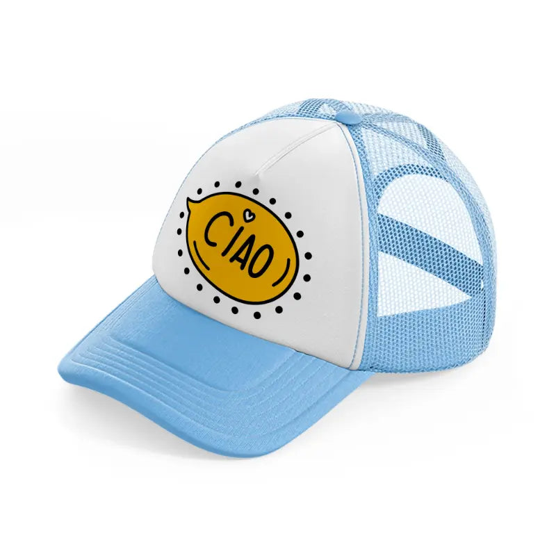 ciao yellow sky blue trucker hat