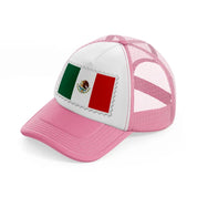 mexico stamp-pink-and-white-trucker-hat