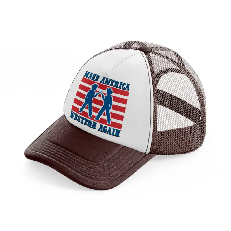 make america western again brown trucker hat