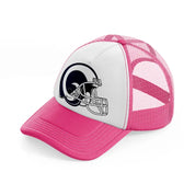 los angeles rams helmet-neon-pink-trucker-hat
