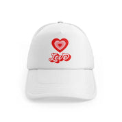 retro heart love white trucker hat