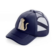 smiley cat-navy-blue-trucker-hat