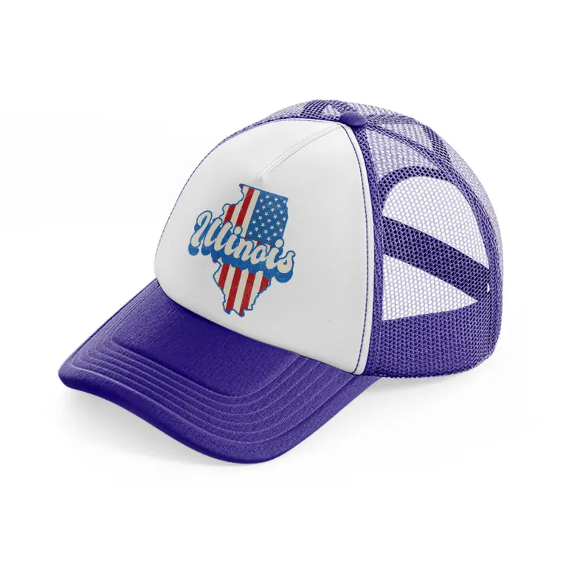 illinois flag purple trucker hat