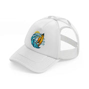 surfboard and summer waves-white-trucker-hat