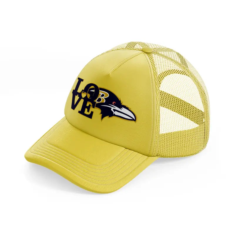 love baltimore ravens-gold-trucker-hat