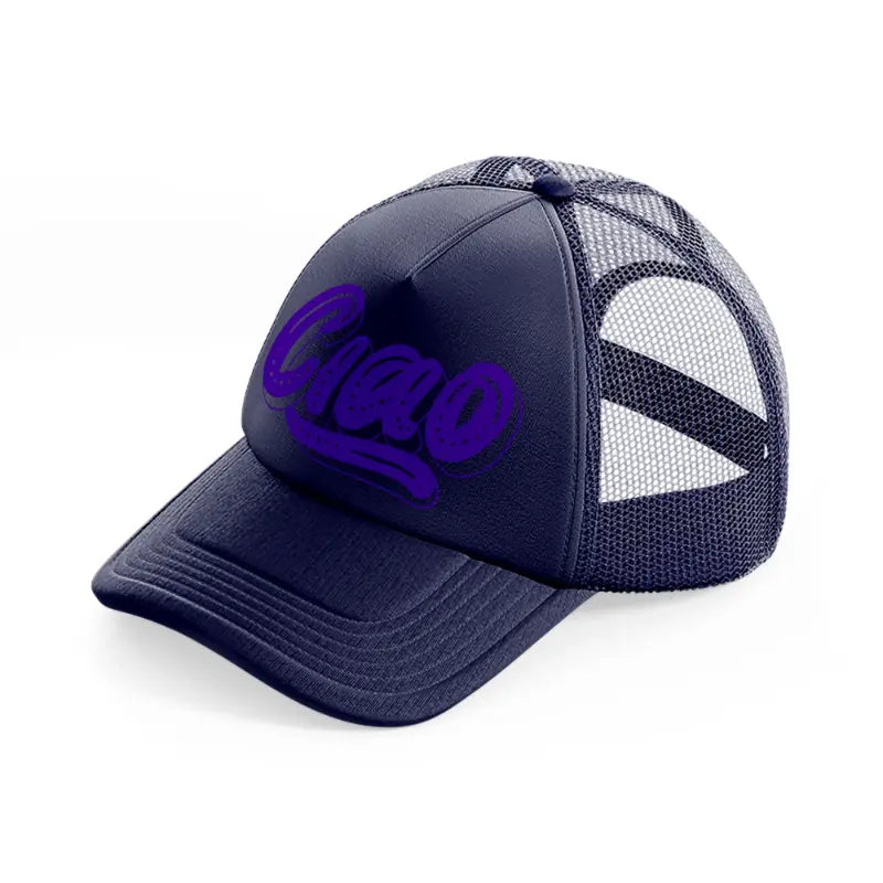 ciao purple navy blue trucker hat