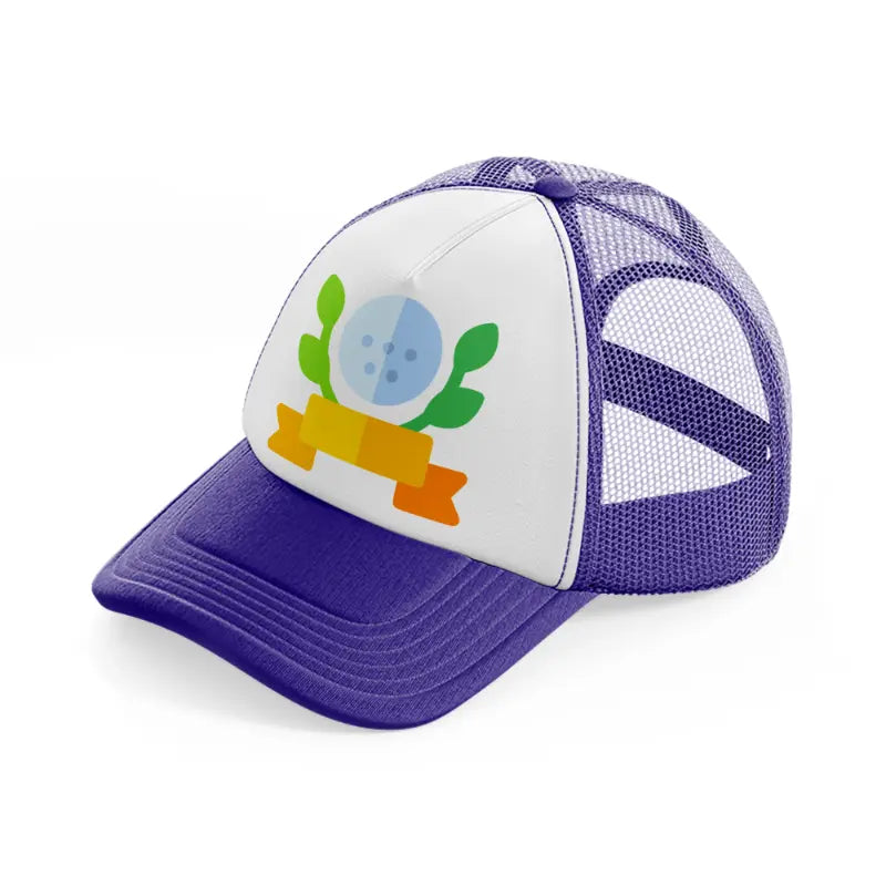 golf ball color purple trucker hat