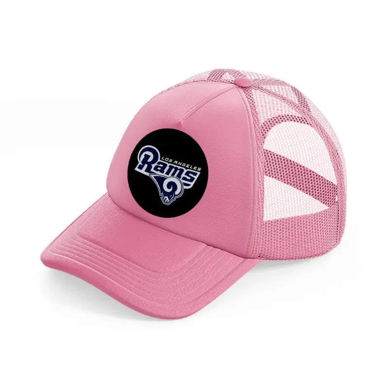 los angeles rams badge-pink-trucker-hat