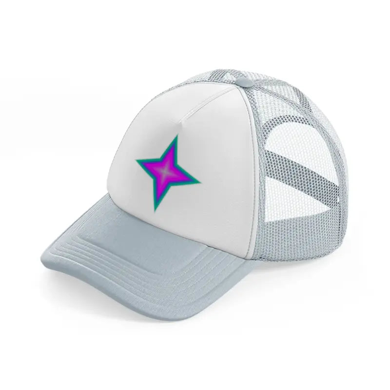 purple star-grey-trucker-hat
