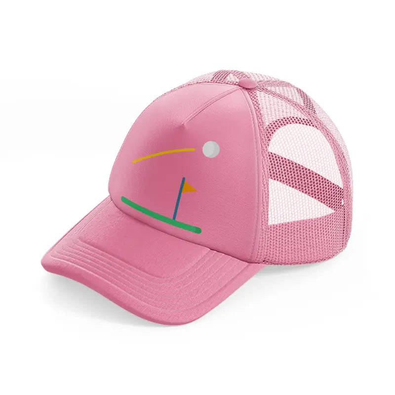 golf cartoon-pink-trucker-hat