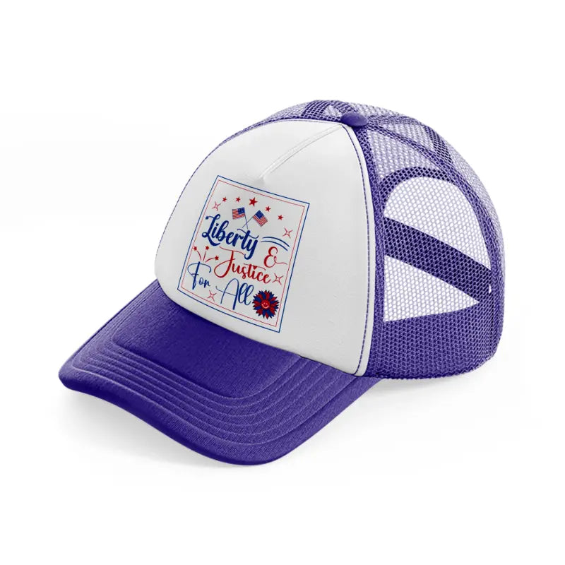 liberty & justice for all-01-purple-trucker-hat