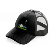 golf ball with stick-black-trucker-hat
