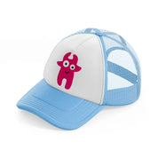 pink monster-sky-blue-trucker-hat