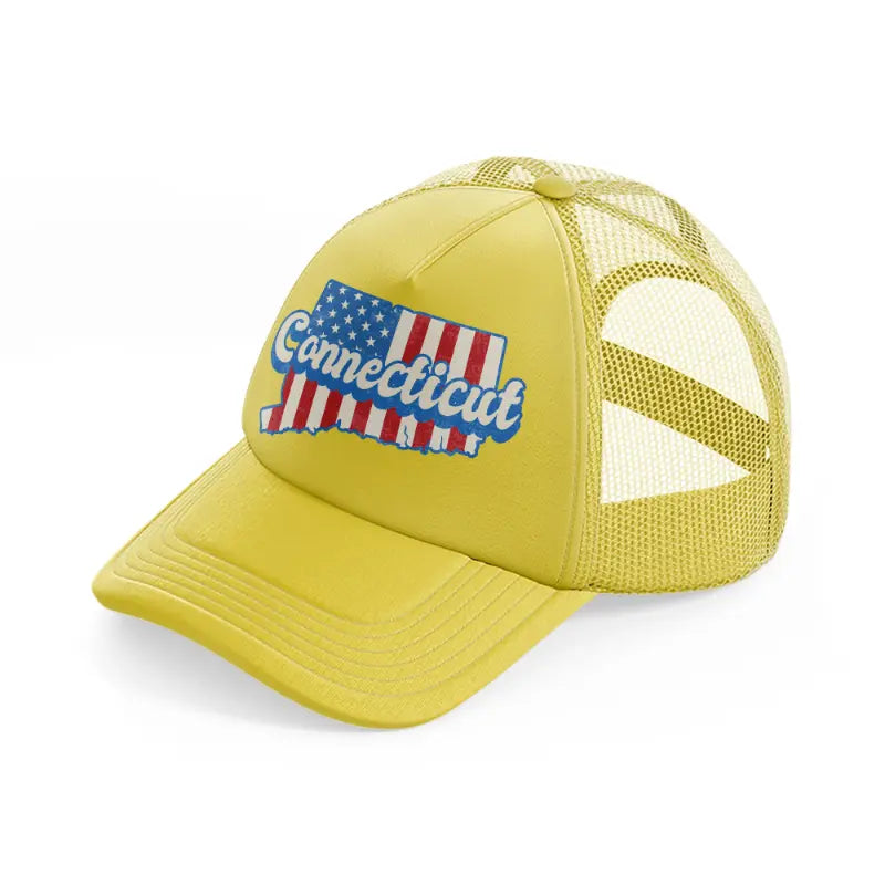 connecticut flag-gold-trucker-hat