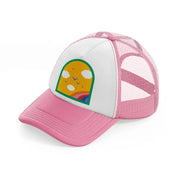 icon10 pink and white trucker hat