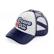 peace out navy blue and white trucker hat