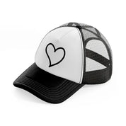 heart doodle-black-and-white-trucker-hat