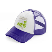 happy birdie to me-purple-trucker-hat