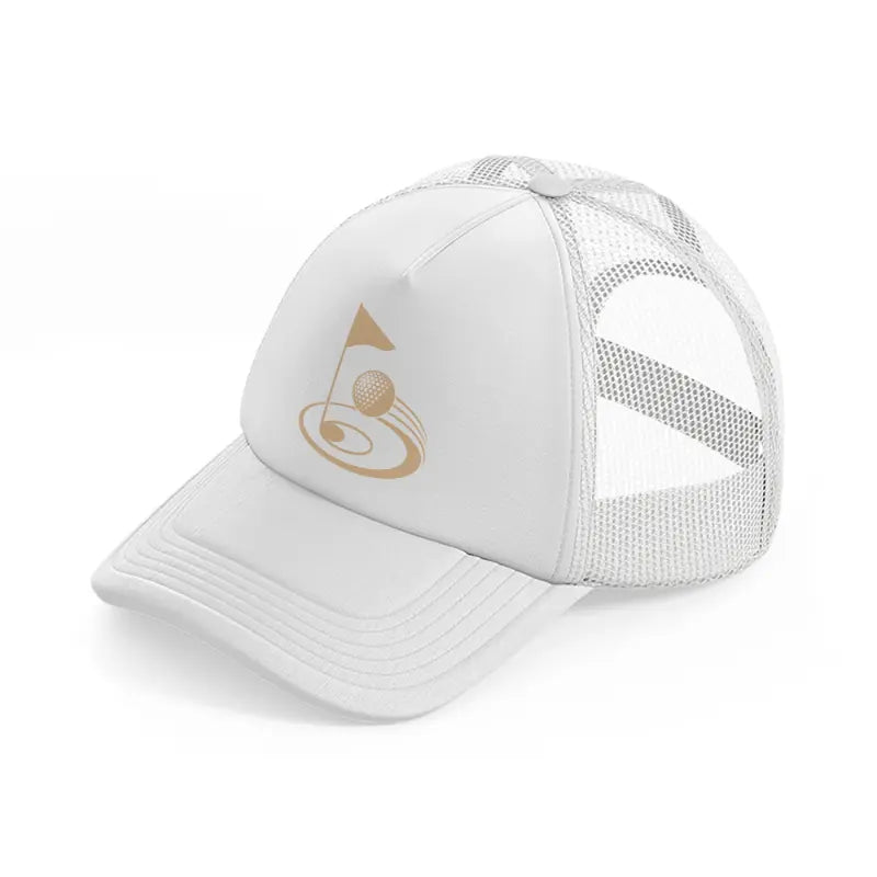 golf ball cartoon-white-trucker-hat