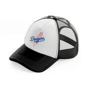 dodgers emblem-black-and-white-trucker-hat