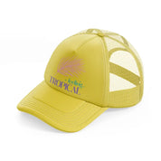 feeling tropical gold trucker hat