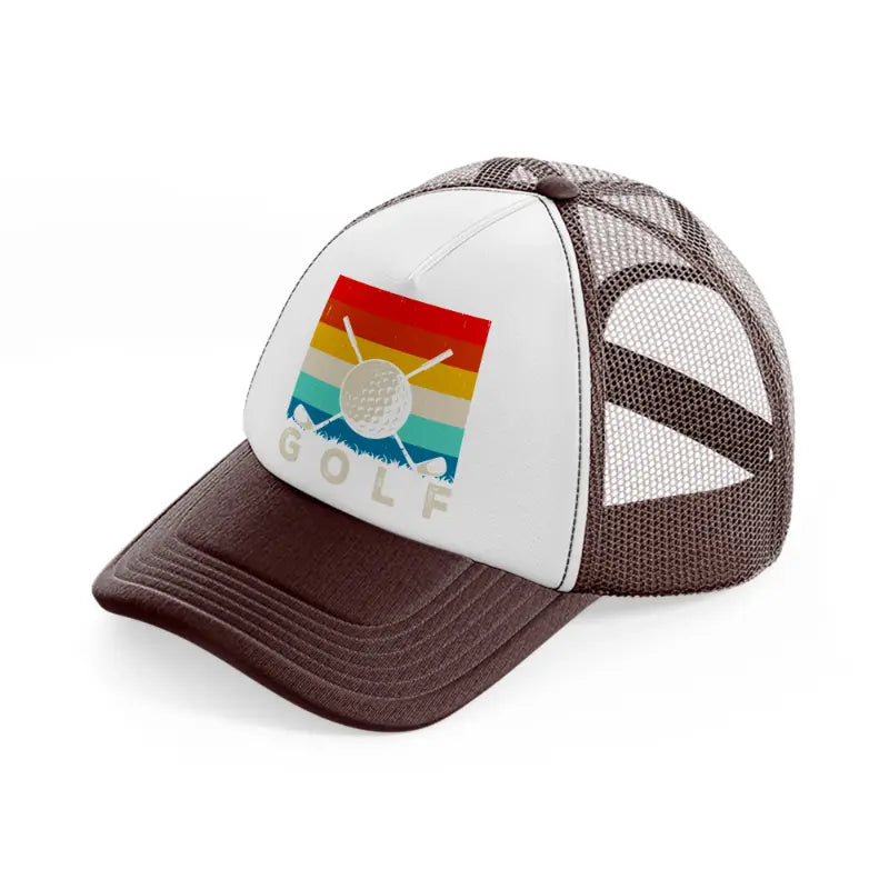 golf retro brown trucker hat