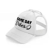game day vibes-white-trucker-hat