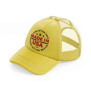 made in the usa home of the brave-gold-trucker-hat